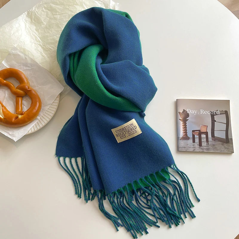 Double Sided Blue Scarf