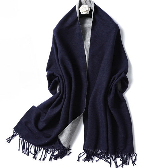 Navy Grey Scarf