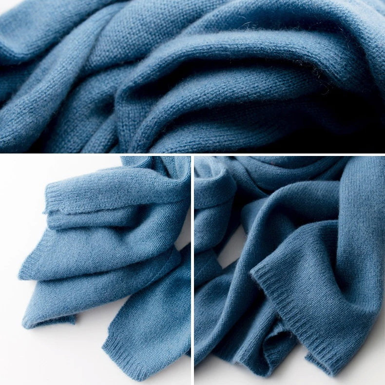 Navy Blue Knitted Scarf