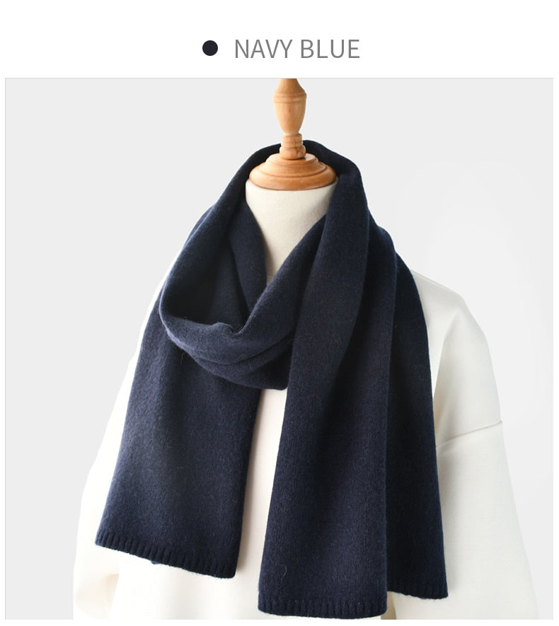 Thin Wollen Dark Navy Scarf