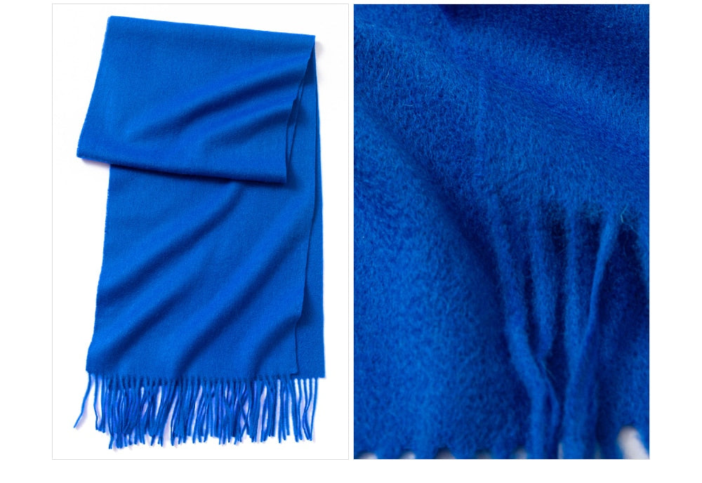Royal Navy Blue Scarf with Tassels