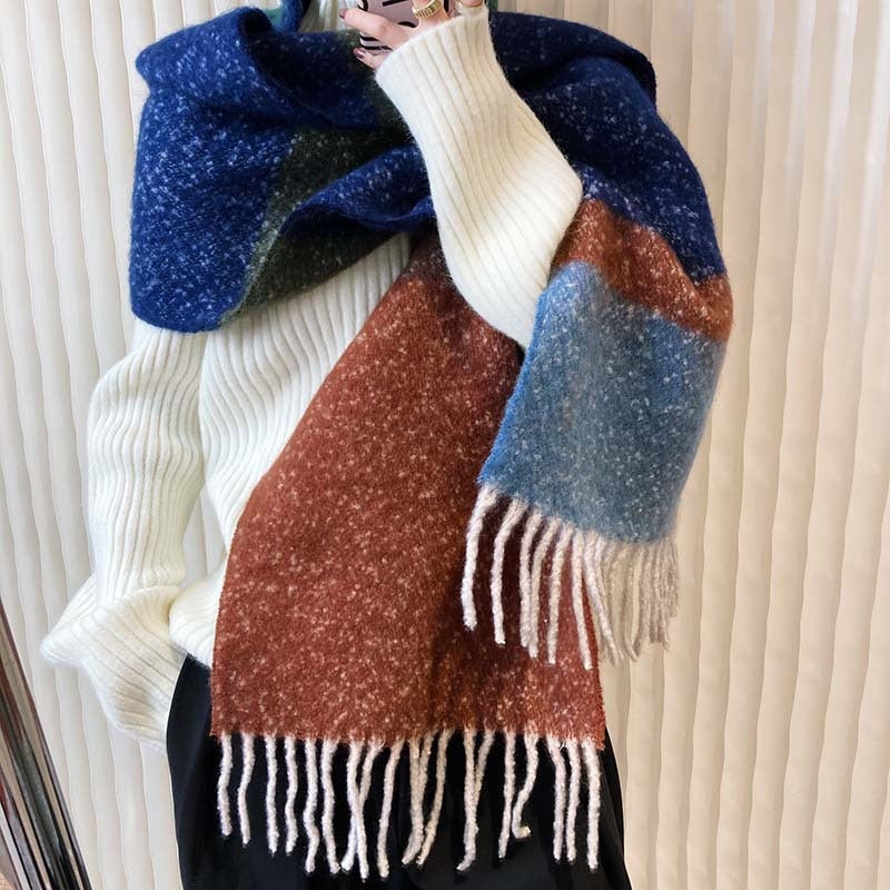 Multicoloured Navy Scarf