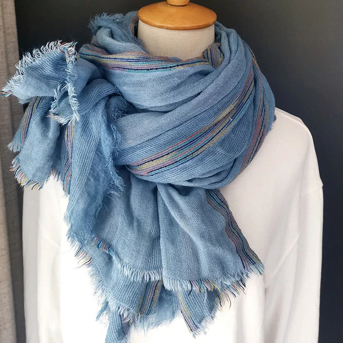 Wrinkle Color Striped Scarf