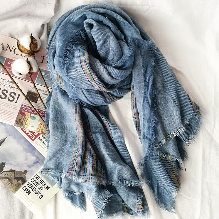 Wrinkle Color Striped Scarf