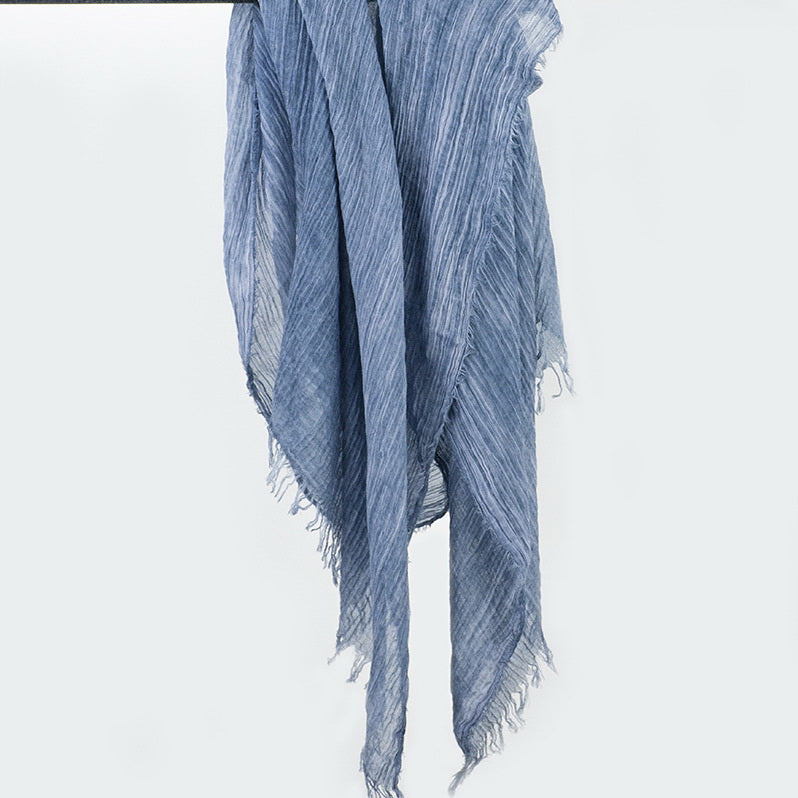 Crinkle Lightweight Dusty Navy Scarf