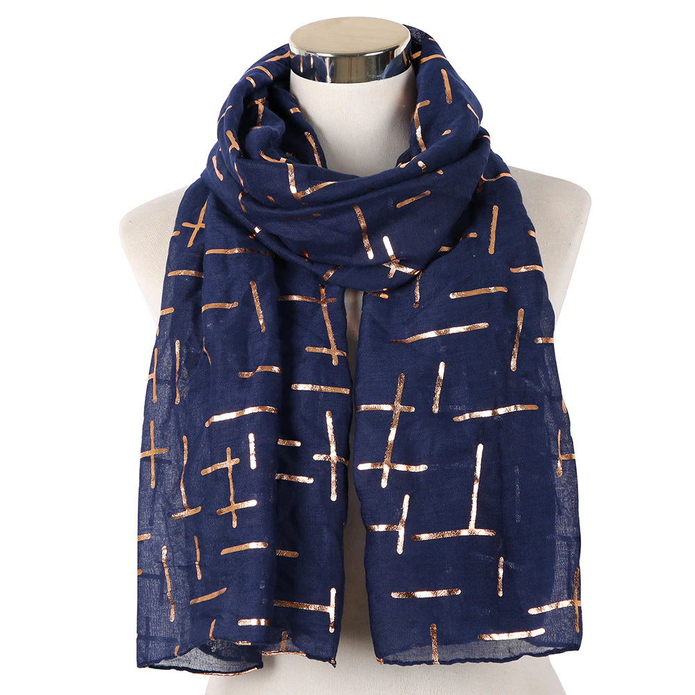 Navy Gold Scarf