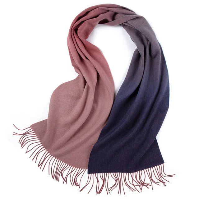 Pink & Navy Cashmere Scarf