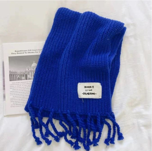 Royal Blue Knitted Scarf