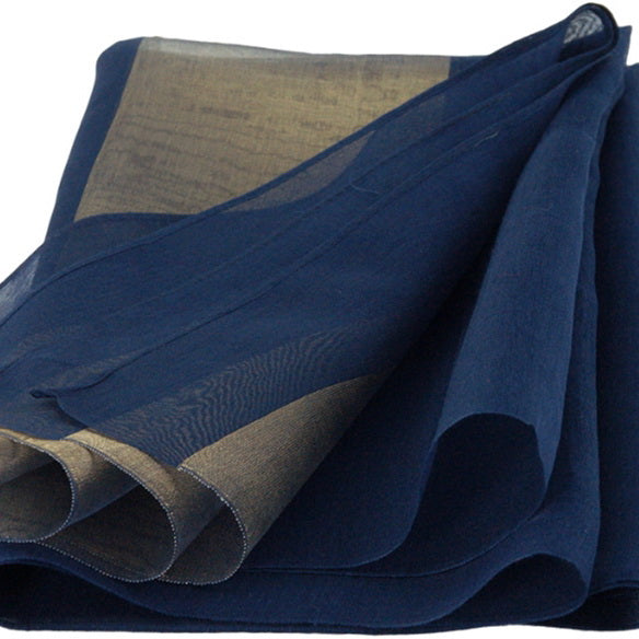 Navy and Gold Organza Scarf