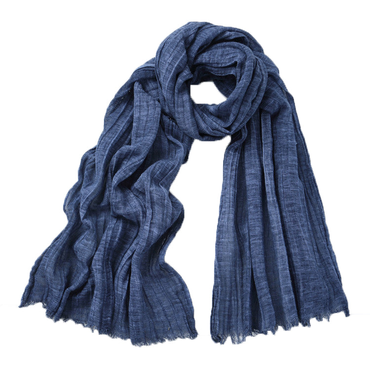Crinkle Lightweight Navy Scarf