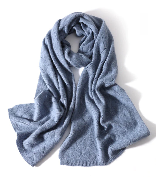 Navy Wool Winter Scarf