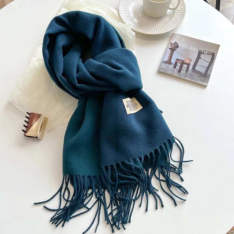 Double Sided Blue Scarf