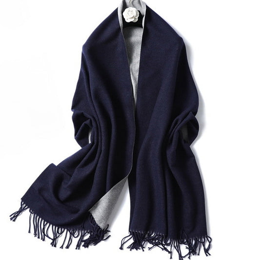 Navy Grey Scarf