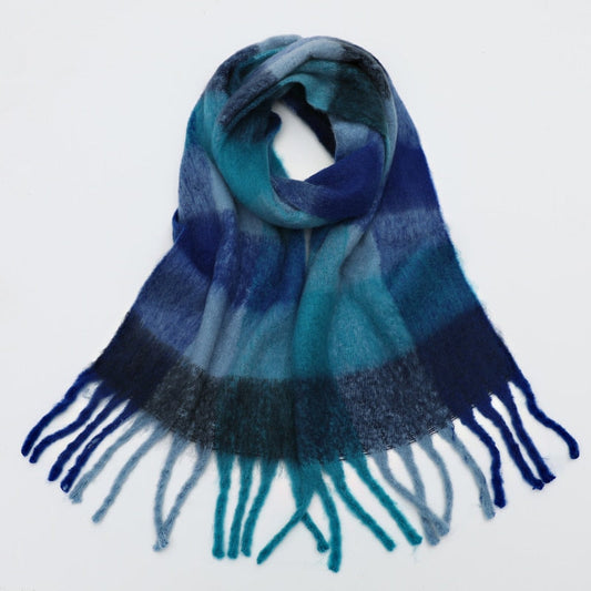 Chunky Teal & Navy Scarf
