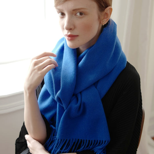Royal Navy Blue Scarf with Tassels