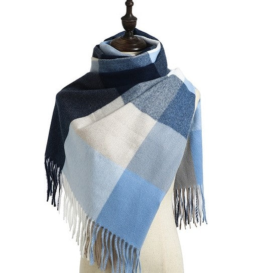 Winter Plaid Navy Scarf