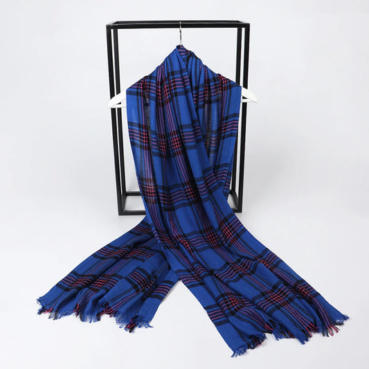 Blue & Red Plaid Scarf